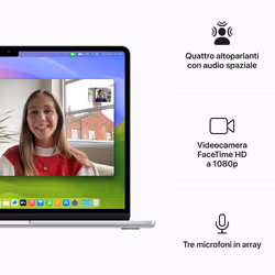 Apple MacBook Air 13'' M3 chip con core 8 CPU e core 10 GPU, 16GB, 512 GB SSD Argento - Vista aggiuntiva 6
