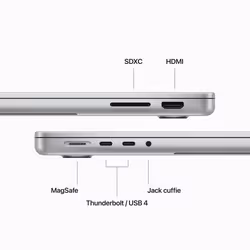 Apple MacBook Pro 14'' M3 chip con 8‑core CPU e 10‑core GPU, 16GB, 1 TB SSD - Argento - Vista aggiuntiva 6