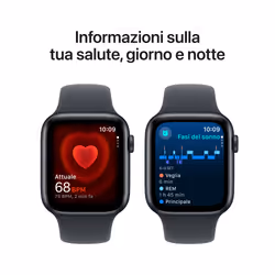 Apple Watch SE GPS 44mm Cassa Alluminio Mezzanotte con Mezzanotte Sport Band - S/M - Vista aggiuntiva 5