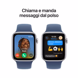 Apple Watch SE GPS 44mm Cassa in Alluminio Color Argento con Denim Sport Band - S/M - Vista aggiuntiva 4