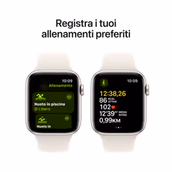 Apple Watch SE GPS 44mm Cassa Alluminio Galassia con Galassia Sport Band - M/L - Vista aggiuntiva 6