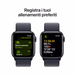 Apple Watch SE GPS + Cellular 40mm Cassa Alluminio Mezzanotte con Inchiostro Sport Loop - Vista aggiuntiva 6