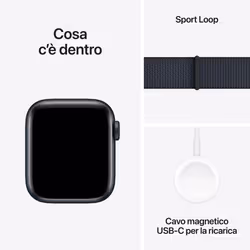 Apple Watch SE GPS + Cellular 40mm Cassa Alluminio Mezzanotte con Inchiostro Sport Loop - Vista aggiuntiva 7