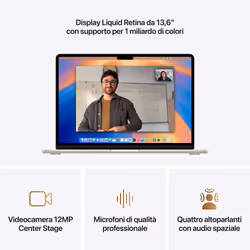 Apple MacBook Air 13'' M4 chip 10-core CPU 10-core GPU, 16GB, 512 GB SSD - Galassia - Vista aggiuntiva 5