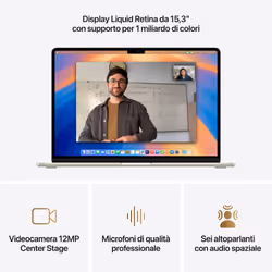 Apple MacBook Air 15'' M4 chip 10-core CPU 10-core GPU, 16GB, 512 GB SSD - Galassia - Vista aggiuntiva 5
