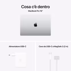 Apple MacBook Pro 16": Chip M4 Pro con cpu 14 core e gpu 20 core, 512 GB SSD - Argento - Vista aggiuntiva 8