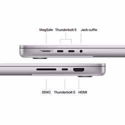 Apple MacBook Pro 16": Chip M4 Max con cpu 16 core e gpu 40 core, 1 TB SSD - Argento - Vista aggiuntiva 7