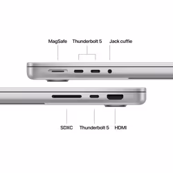 Apple MacBook Pro 14": Chip M4 Pro con cpu 12 core e gpu 16 core, 512 GB SSD - Argento - Vista aggiuntiva 7