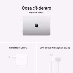 Apple MacBook Pro 14": Chip M4 Pro con cpu 14 core e gpu 20 core, 1 TB SSD - Argento - Vista aggiuntiva 8