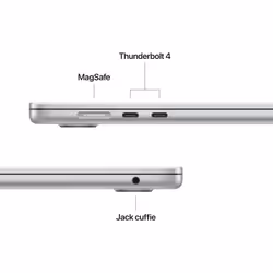Apple MacBook Air 15'' M4 chip 10-core CPU 10-core GPU, 24GB, 512 GB SSD - Argento - Vista aggiuntiva 7