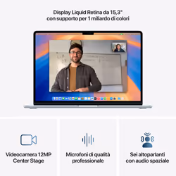 Apple MacBook Air 15'' M4 chip 10-core CPU 10-core GPU, 16GB, 256 GB SSD - Celeste - Vista aggiuntiva 5