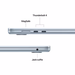 Apple MacBook Air 15'' M4 chip 10-core CPU 10-core GPU, 16GB, 256 GB SSD - Celeste - Vista aggiuntiva 7