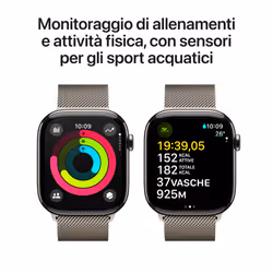 Apple Watch Series 10 Serie 10 GPS + Cellular 46mm Cassa in Titanio con Loop in maglia milanese - S/M - Vista aggiuntiva 4