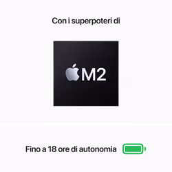 Apple MacBook Air 13": Chip M2 con CPU 8-core e GPU 8‑core, 256 GB SSD - Mezzanotte - Vista aggiuntiva 4