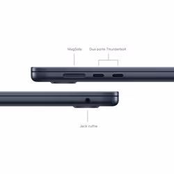 Apple MacBook Air 15": Chip M3 con CPU 8-core e GPU 10-core, 256 GB SSD - Mezzanotte - Vista aggiuntiva 7