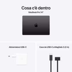 Apple MacBook Pro 14": Chip M4 con cpu 10 core e gpu 10 core, 1 TB SSD - Nero siderale - Vista aggiuntiva 8
