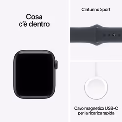 Apple Watch SE (3nd generation) SE 3 GPS 40mm Cassa Alluminio Mezzanotte con Sport Band Mezzanotte - M/L - Vista aggiuntiva 8
