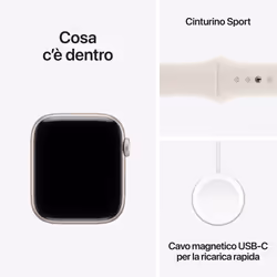 Apple Watch SE (3nd generation) SE 3 GPS 44mm Cassa Alluminio Galassia con Sport Band Galassia - S/M - Vista aggiuntiva 8