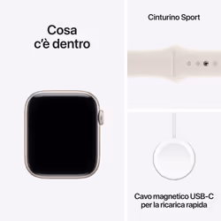 Apple Watch SE (3nd generation) SE 3 GPS + Cellular 44mm Cassa Alluminio Galassia con Sport Band Galassia - M/L - Vista aggiuntiva 8