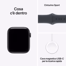 Apple Watch SE (3nd generation) SE 3 GPS + Cellular 44mm Cassa Alluminio Mezzanotte con Sport Band Mezzanotte - M/L - Vista aggiuntiva 8