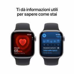 Apple Watch Series 11 GPS 42mm Cassa Alluminio Grigio Siderale con Sport Band Nero - S/M - Vista aggiuntiva 5