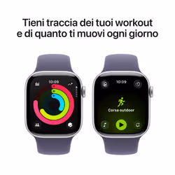 Apple Watch Series 11 GPS 42mm Cassa Alluminio Argento con Sport Band Viola Nebbia - M/L - Vista aggiuntiva 4