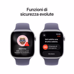 Apple Watch Series 11 GPS 46mm Cassa Alluminio Argento con Sport Band Viola Nebbia - S/M - Vista aggiuntiva 6