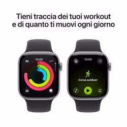 Apple Watch Series 11 GPS + Cellular 42mm Cassa Alluminio Grigio Siderale con Sport Band Nero - S/M - Vista aggiuntiva 4