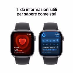 Apple Watch Series 11 GPS + Cellular 42mm Cassa Alluminio Grigio Siderale con Sport Band Nero - S/M - Vista aggiuntiva 5