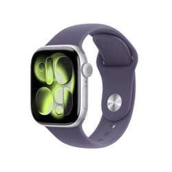Apple Watch Series 11 GPS + Cellular 42mm Cassa Alluminio Argento con Sport Band Viola Nebbia - S/M