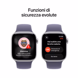 Apple Watch Series 11 GPS + Cellular 42mm Cassa Alluminio Argento con Sport Band Viola Nebbia - S/M - Vista aggiuntiva 6