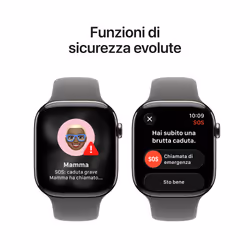 Apple Watch Series 11 GPS + Cellular 42mm Cassa Titanio con Band Grigio Pietra - S/M - Vista aggiuntiva 6
