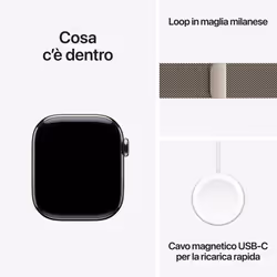 Apple Watch Series 11 GPS + Cellular 42mm Cassa Titanio con Loop in maglia Milanese - Vista aggiuntiva 8