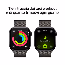 Apple Watch Series 11 GPS + Cellular 42mm Cassa Titanio Ardesia con Loop Milanese Ardesia - Vista aggiuntiva 4