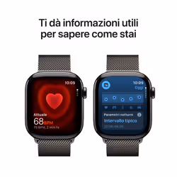 Apple Watch Series 11 GPS + Cellular 42mm Cassa Titanio Ardesia con Loop Milanese Ardesia - Vista aggiuntiva 5