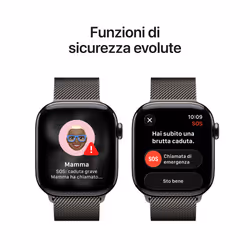 Apple Watch Series 11 GPS + Cellular 42mm Cassa Titanio Ardesia con Loop Milanese Ardesia - Vista aggiuntiva 6
