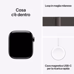 Apple Watch Series 11 GPS + Cellular 42mm Cassa Titanio Ardesia con Loop Milanese Ardesia - Vista aggiuntiva 8