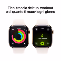 Apple Watch Series 11 GPS + Cellular 42mm Cassa Titanio Oro con Band Rosa Fard - M/L - Vista aggiuntiva 4