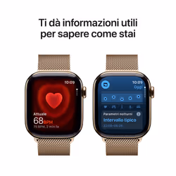 Apple Watch Series 11 GPS + Cellular 42mm Cassa Titanio Oro con Loop in maglia Milanese Oro - Vista aggiuntiva 5