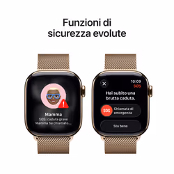 Apple Watch Series 11 GPS + Cellular 42mm Cassa Titanio Oro con Loop in maglia Milanese Oro - Vista aggiuntiva 6