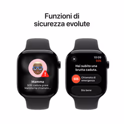 Apple Watch Series 11 GPS + Cellular 46mm Cassa Alluminio Jet Black con Sport Band Nero - M/L - Vista aggiuntiva 6