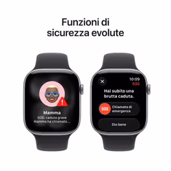Apple Watch Series 11 GPS + Cellular 46mm Cassa Alluminio Grigio Siderale con Sport Band Nero - S/M - Vista aggiuntiva 6