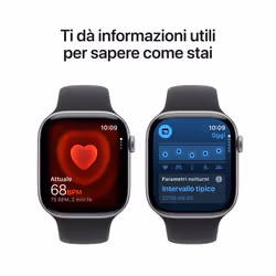 Apple Watch Series 11 GPS + Cellular 46mm Cassa Alluminio Grigio Siderale con Sport Band Nero - M/L - Vista aggiuntiva 5