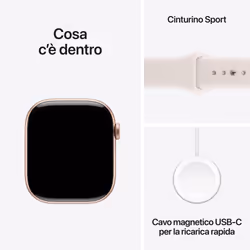 Apple Watch Series 11 GPS + Cellular 46mm Cassa Alluminio Oro Rosa con Band Rosa Fard - S/M - Vista aggiuntiva 8