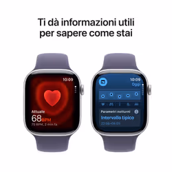 Apple Watch Series 11 GPS + Cellular 46mm Cassa Alluminio Argento con Sport Band Viola Nebbia - S/M - Vista aggiuntiva 5