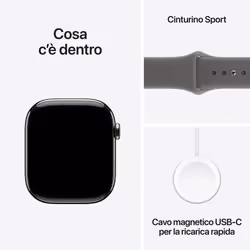 Apple Watch Series 11 GPS + Cellular 46mm Cassa Titanio con Band Grigio Pietra - M/L - Vista aggiuntiva 8