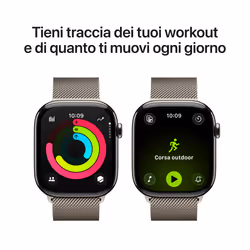 Apple Watch Series 11 GPS + Cellular 46mm Cassa Titanio con Loop Milanese Naturale S/M - Vista aggiuntiva 4
