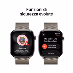 Apple Watch Series 11 GPS + Cellular 46mm Cassa Titanio con Loop Milanese Naturale S/M - Vista aggiuntiva 6