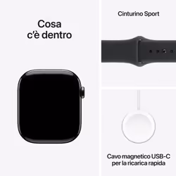 Apple Watch Series 11 GPS + Cellular 46mm Cassa Titanio Ardesia con Sport Band Nero - S/M - Vista aggiuntiva 8