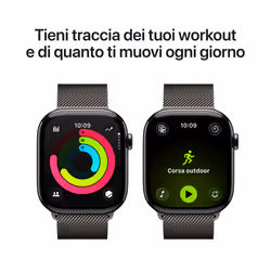 Apple Watch Series 11 GPS + Cellular 46mm Cassa Titanio Ardesia con Loop Milanese Ardesia - S/M - Vista aggiuntiva 4
